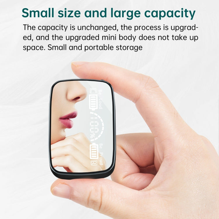 Écouteurs sans fil Bluetooth 5.1 TWS M9, affichage numérique miroir, avec boîtier de chargement et lampe de poche, prise en charge tactile, Siri et affichage de la batterie, M9 (noir)